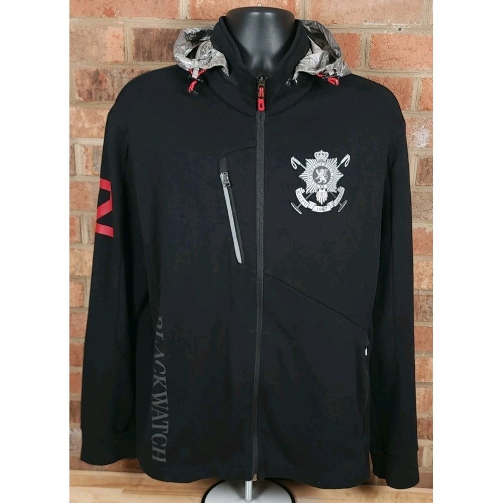 Polo Ralph Lauren Blackwatch Jacket Full Zip Reflective Hooded Pony Track XL